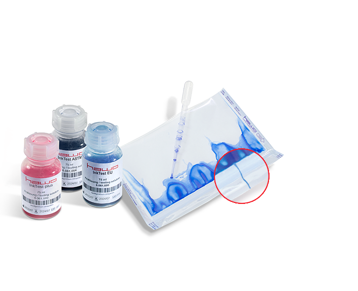 Ink test. Blæktest til autoklaveposer ifølge ASTM F1929-15. Til OQ og PQ
