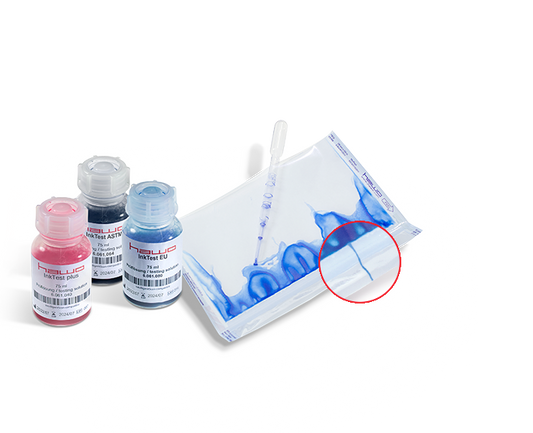 Ink test. Blæktest til autoklaveposer ifølge ASTM F1929-15. Til OQ og PQ